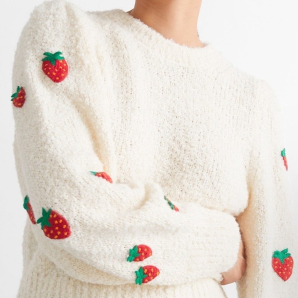 & Other Stories Strawberry Knit Sweater